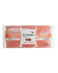 Jabón De Tocador St Tropez Glicerina Frutos Rojos 3 U 270 G