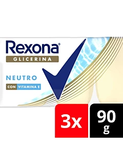 Jabón Glicerina Rexona Neutro Con Vitamina E 3x90gr