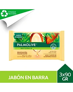 Jabón De Tocador Palmolive Naturals Alga Y Almendra Dulce 3x90g