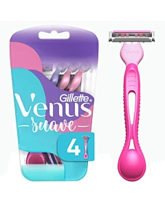 Máquina De Afeitar Para Mujer Gillette Venus Suave Con Aloe Y 3 Hojas 4 Uds