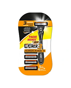 Máquina De Afeitar Bic Flex 3 1 U Y Repuestos 5 U
