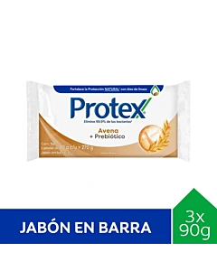 Jabon De Tocador Protex  Avena + Prebióticos 90 G 3u
