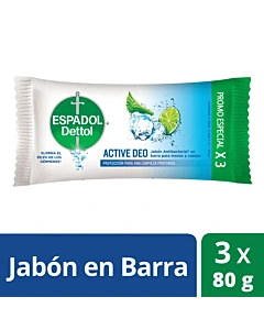 Espadol Jabón De Tocador Active Deo 80gr X 3u