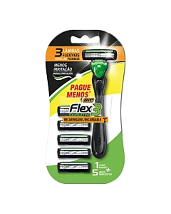 Máquina De Afeitar Bic Flex 3 Sensitive 1 U Y Repuestos 5 U