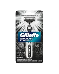 Maquina De Afeitar Gillette Mach3 Carbono Reutilizable 1u