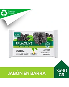 Jabón Palmolive Naturals Charcoal 3 X 90 G