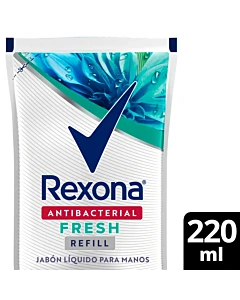 Jabón Líquido Rexona Antibacterial Fresh Recarga Económica 220 Ml