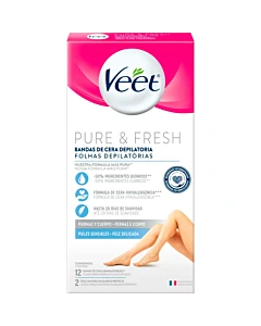 Banda Depilatoria Veet Piernas Y Cuerpo Piel Sensible 12u