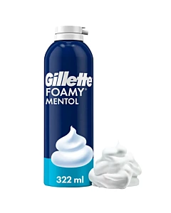 Espuma De Afeitar Gillette Foamy Mentol, Refrescante, 322 Ml