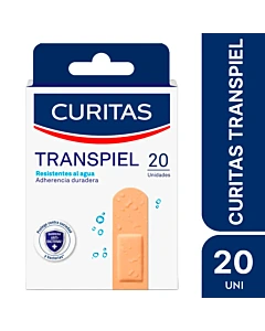 Apósitos Adhesivos Curitas Tela Transpiel Resistente Al Agua X 20 Unidades