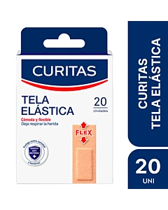 Apósitos Adhesivos Curitas Tela Elástica Ideal Para Heridas En Articulaciones X 20 Unidades
