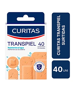 Apósitos Surtidos Curitas Transpiel Resistentes Al Agua X 40 Unidades