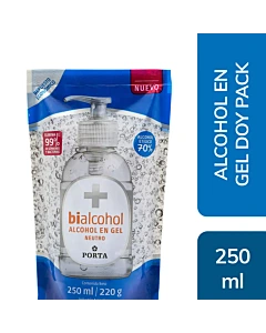 Alcohol En Gel Bialcohol Neutro Doy Pack 250ml