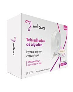 Cinta Adhesiva De Algodón Wellbrace Hipoalergénica 1.25 Cm