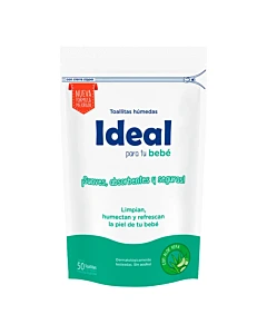 Toallitas Húmedas Ideal Aloe Vera Doy Pack 50 U