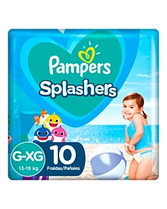 Pañales Pampers Splashers Talle G-Xg  10 U