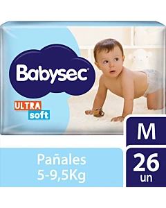 Pañales Babysec Ultra Soft Talle M 26 U