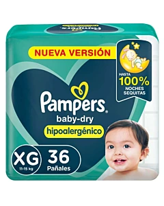 Pampers Baby Dry Pañales Xg 36u