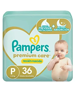 Pañales Pampers Premium Care Talle P 36u