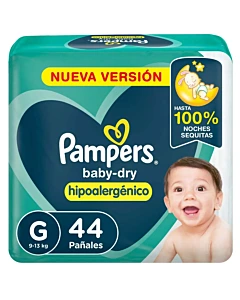 Pampers Baby Dry Pañales G 44u