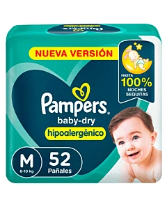 Pampers Baby Dry Pañales M 52u