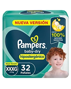 Pañales Pampers Babydry Talle Xxxg 32u