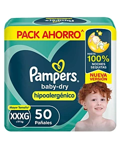 Pañales Pampers Babydry Talle Xxxg 50u