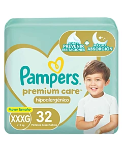 Pañales Pampers Premium Care Talle Xxxg 32u
