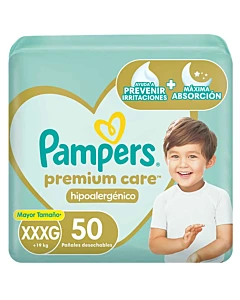 Pañales Pampers Premium Care Talle Xxxg 50u