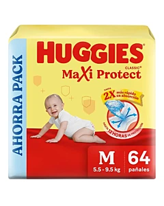 Pañales Huggies Maxi Protect Talle M 64u