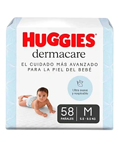 Pañales Huggies Dermacare Talle M 58 U