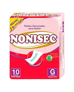 Pañales Para Adultos Nonisec Talle G 10 U