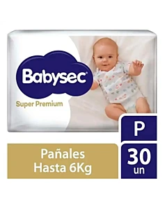 Pañales Babysec Super Premium P 30 Un