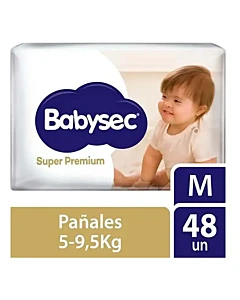 Pañales Babysec Super Premium M 48 Un