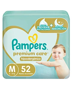Pañales Pampers Premium Care Talle M 52u