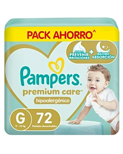 Pañales Pampers Premium Care Talle G 72u