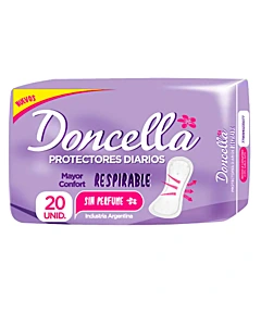 Protectores Diarios Doncella Respirable 20u