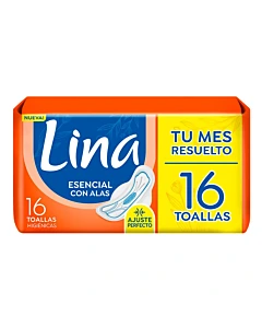 Toalla Femenina Lina Esencial C/A 16u