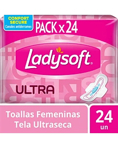 Toallas Femeninas Ladysoft Ultra Seca 24 Un
