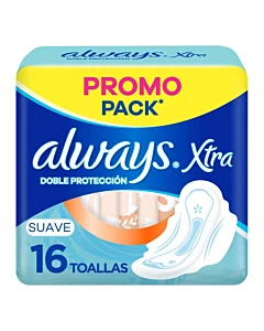 Always Xtra Doble Protección Suave Toallas Femeninas 16u