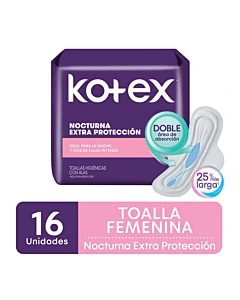 Toallitas Higiénicas Kotex Nocturna 16un