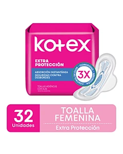 Toallitas Higiénicas Kotex Extra Protección 32un