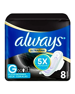 Toallas Femeninas Always Noche Ultrafinas Seca 8u