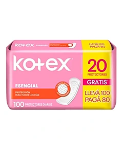 Protectores Diarios Kotex Esencial 100u