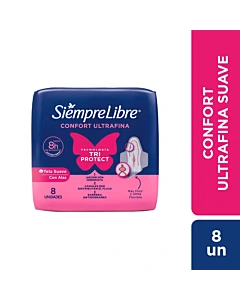 Toallas Femeninas Siempre Libre Adapt Plus Ultrafina Suave C/ Alas 8u