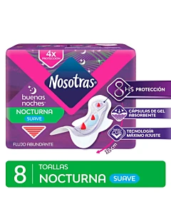 Toalla Nosotras Buenas Noches Suave Max Curv 8u