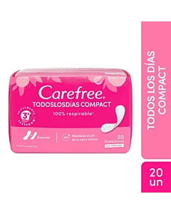 Protectores Diarios Carefree Todos Los Días Compact X20 Un