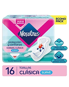 Toalla Nosotras Normal Clásica Curv 16u