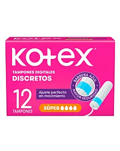 Tampones Digitales Kotex Super 12 U