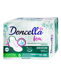 Toallas Femeninas Doncella Incontinencia Medium 8 U